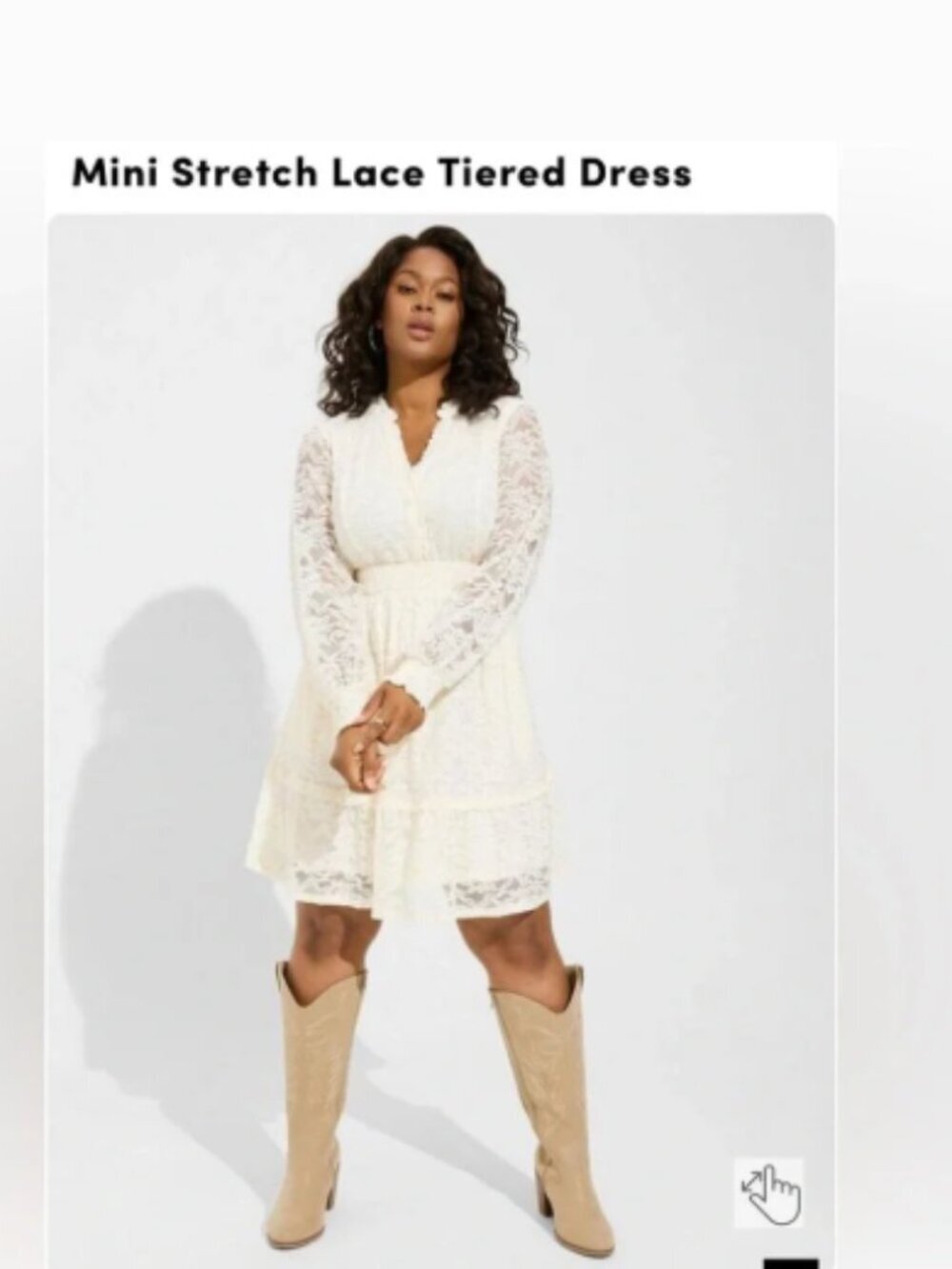 Torrid Mini Stretch Lace Tiered Dress Pristine Long Sleeve Ruffle Trim  Size 4X